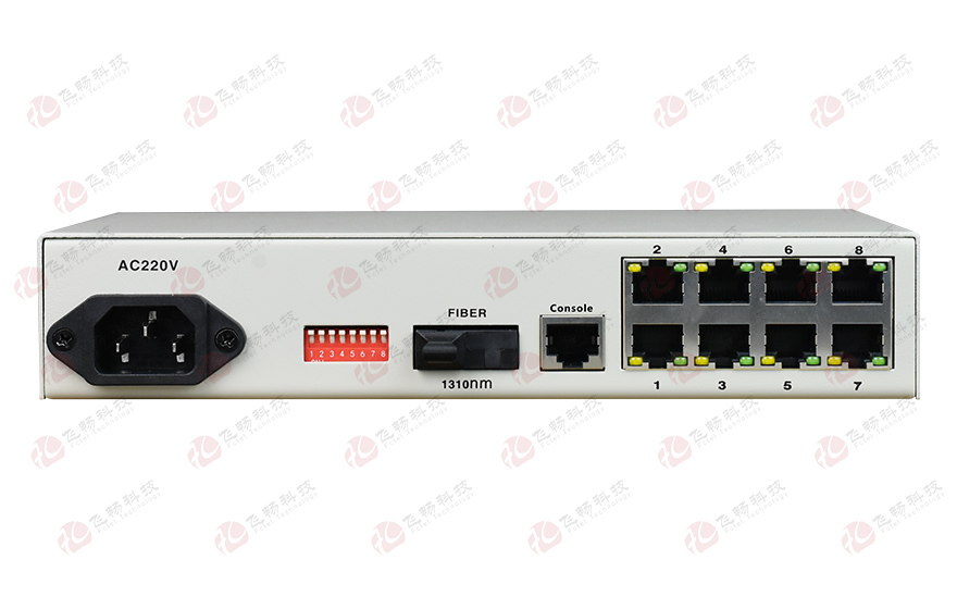 飛暢科技-管理型 1光8電百兆光纖收發(fā)器